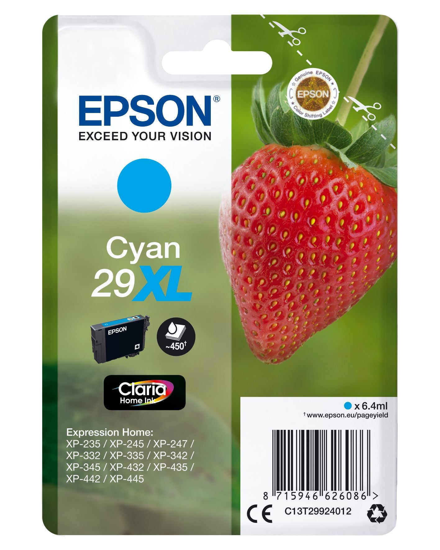 EPSON 1LB Cartridge Fraise - Ink Claria Home Cyan XL w/s