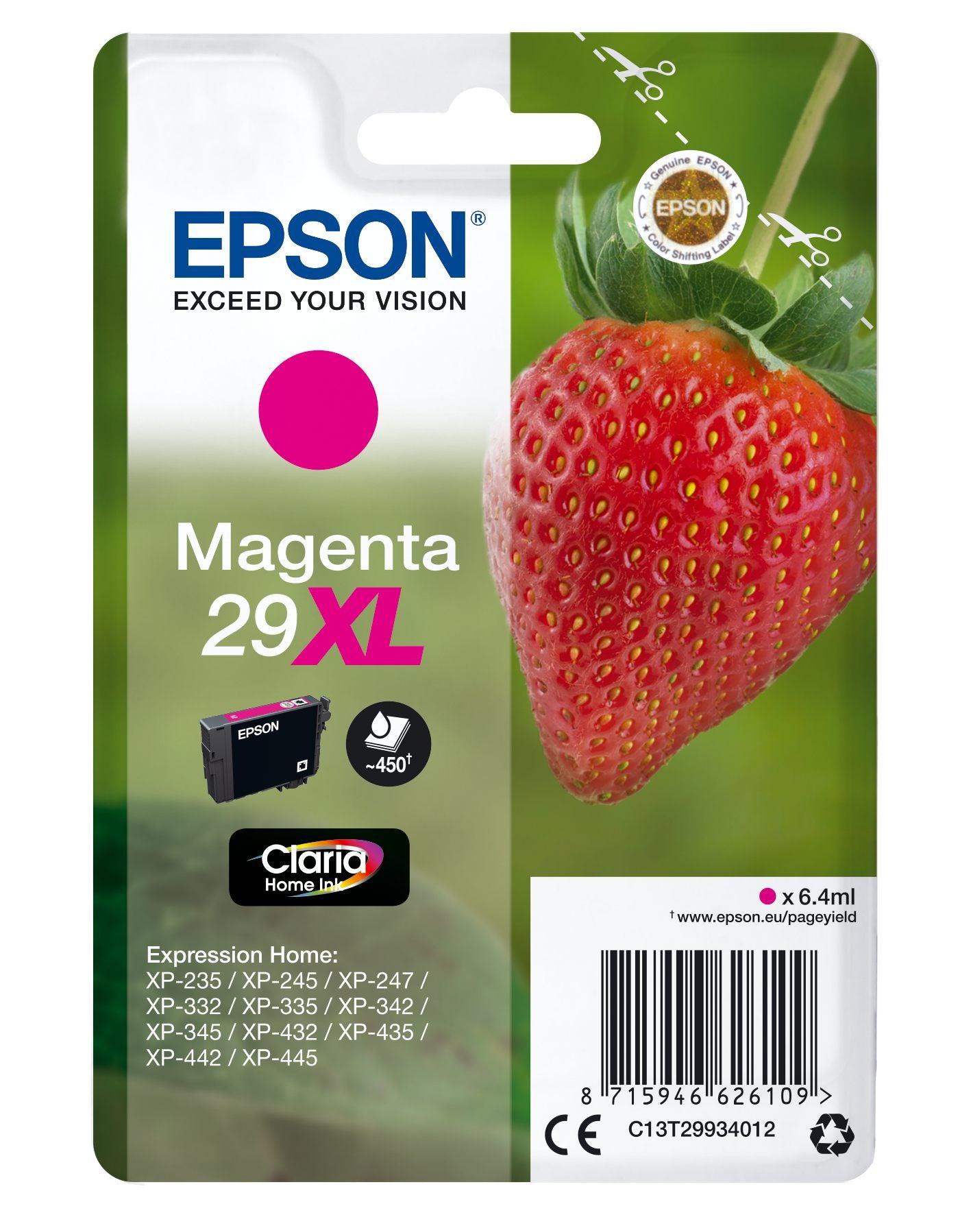 EPSON 4LB Cartridge Fraise - Ink Claria Home Magenta XL w/s