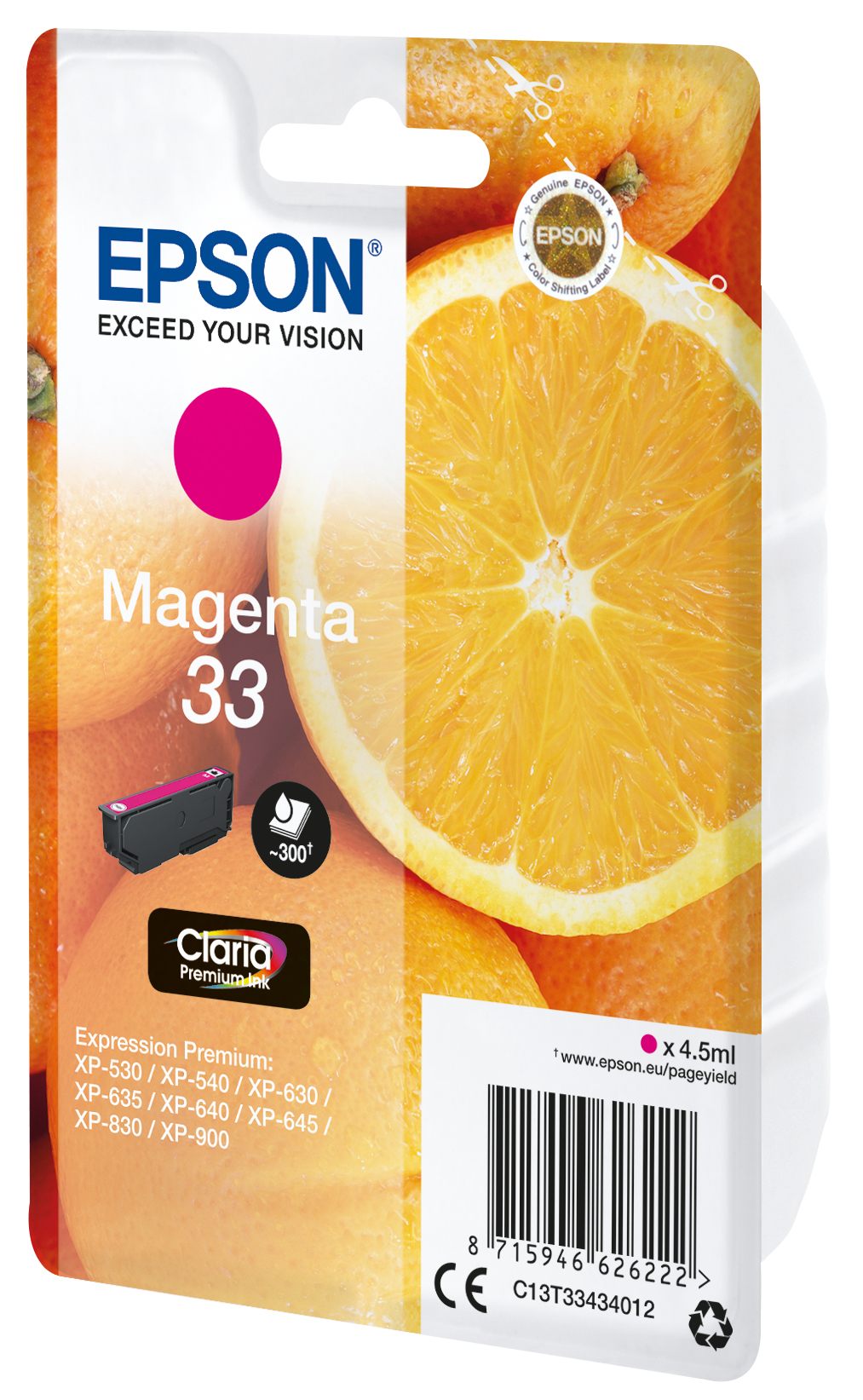 EPSON 1LB Cartouche Oranges Ink Claria Premium Magenta w/s