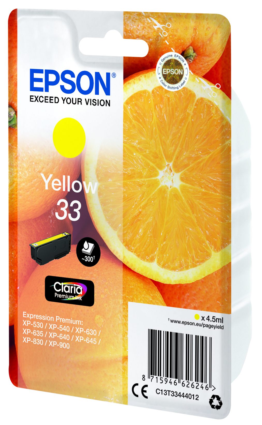 EPSON 3LB Cartouche Oranges Ink Claria Premium Yellow w/s