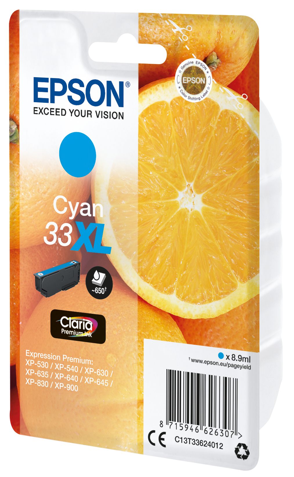Ink/33XL Oranges 8.9ml CY SEC