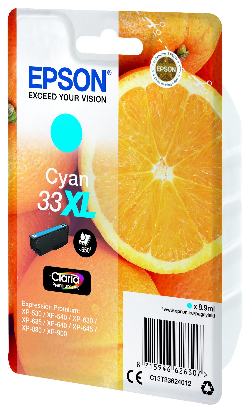 Ink/33XL Oranges 8.9ml CY SEC