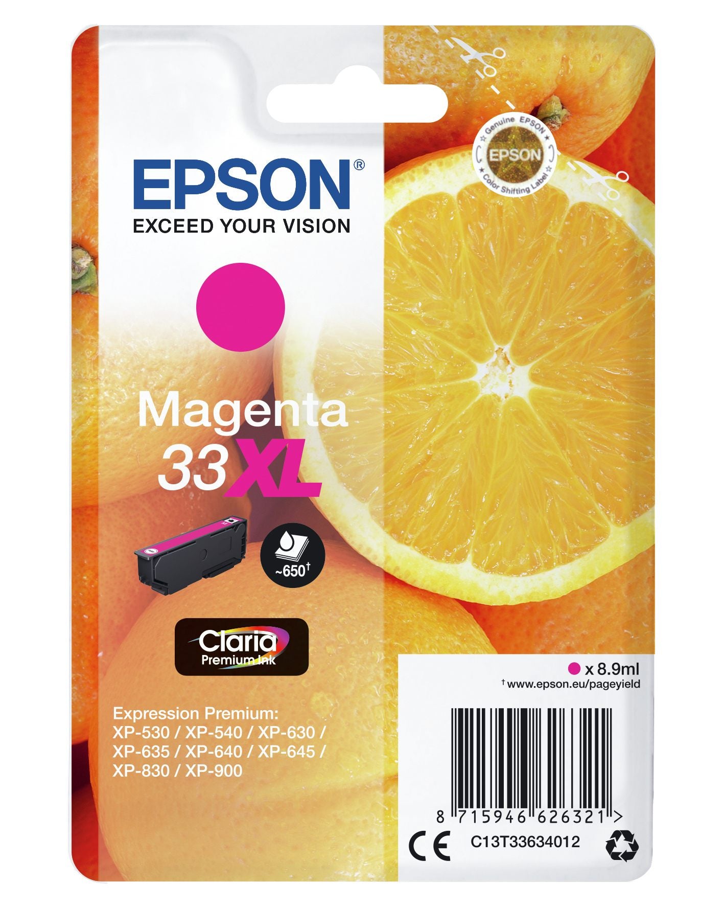 EPSON 1LB 33XL Ink Magenta Claria Premium Singlepack w/s