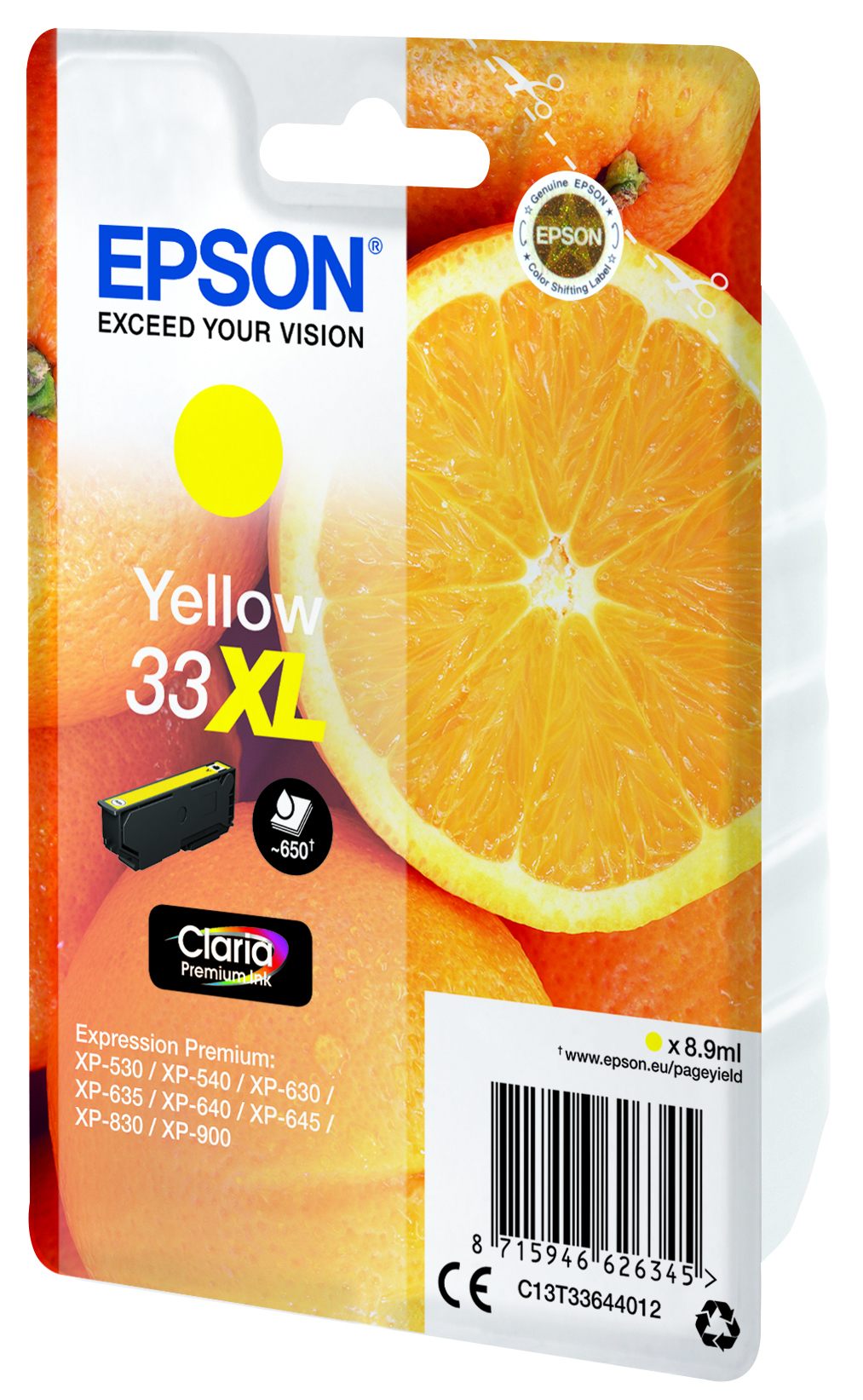 EPSON 3LB 33XL Ink Yellow Claria Premium Singlepack w/s