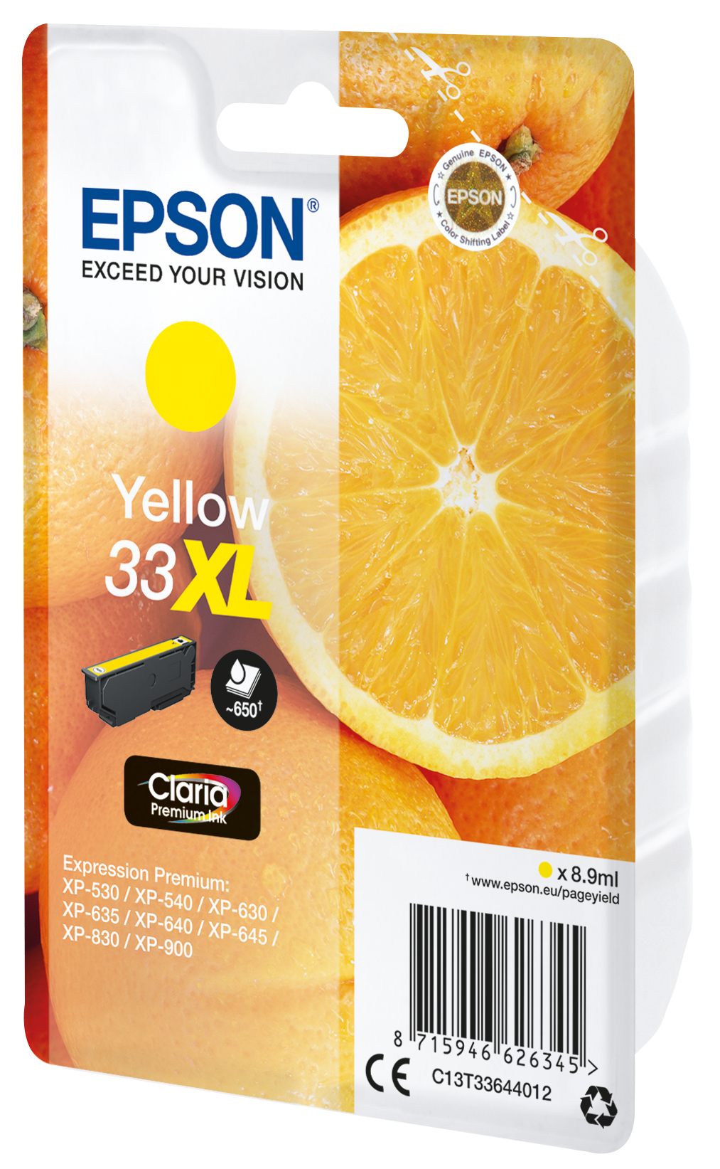 EPSON 3LB 33XL Ink Yellow Claria Premium Singlepack w/s