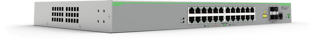 ALLIED 24x 10/100T ports and 4x 100/1000X SFP 2 for Stacking  Fixed AC power supply EU Power Cord