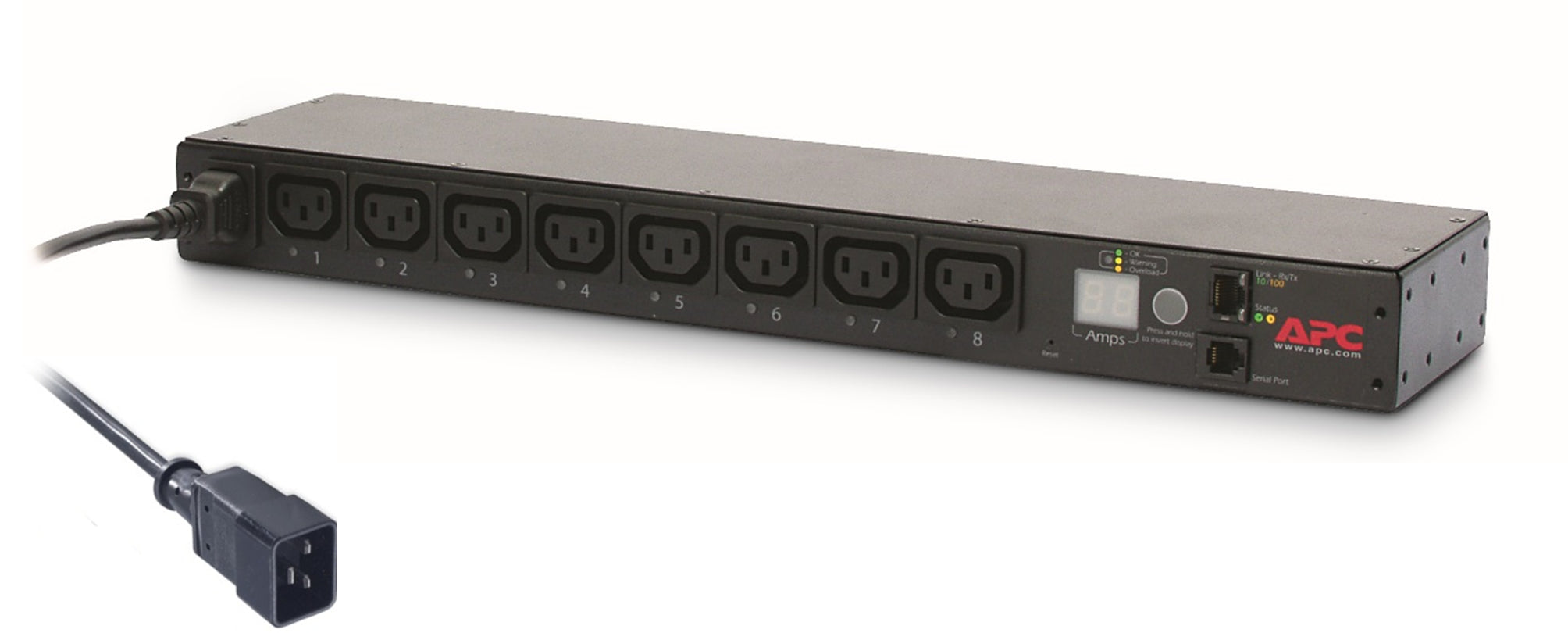 APC Switched Rack PDU Rack AC 208-230V Ethernet RS-232 input IEC 60320 C20 oc 8 power IEC 60320 C13 1U 2.49m cord