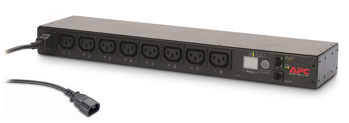 APC Switched Rack PDU AP7920B AC 200/208/230V 2300VA Ethernet input IEC 60320 C14 oc 8 power IEC 60320 C13 1U 19 1.9m cord BK