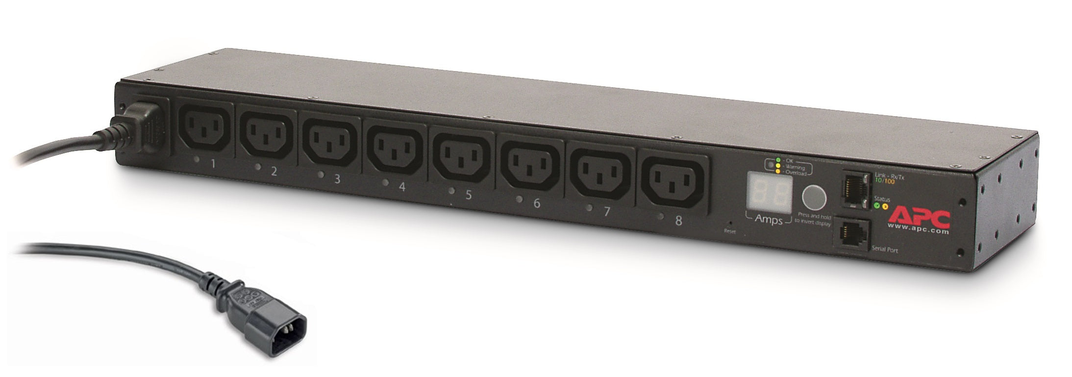 APC Switched Rack PDU AP7920B AC 200/208/230V 2300VA Ethernet input IEC 60320 C14 oc 8 power IEC 60320 C13 1U 19 1.9m cord BK