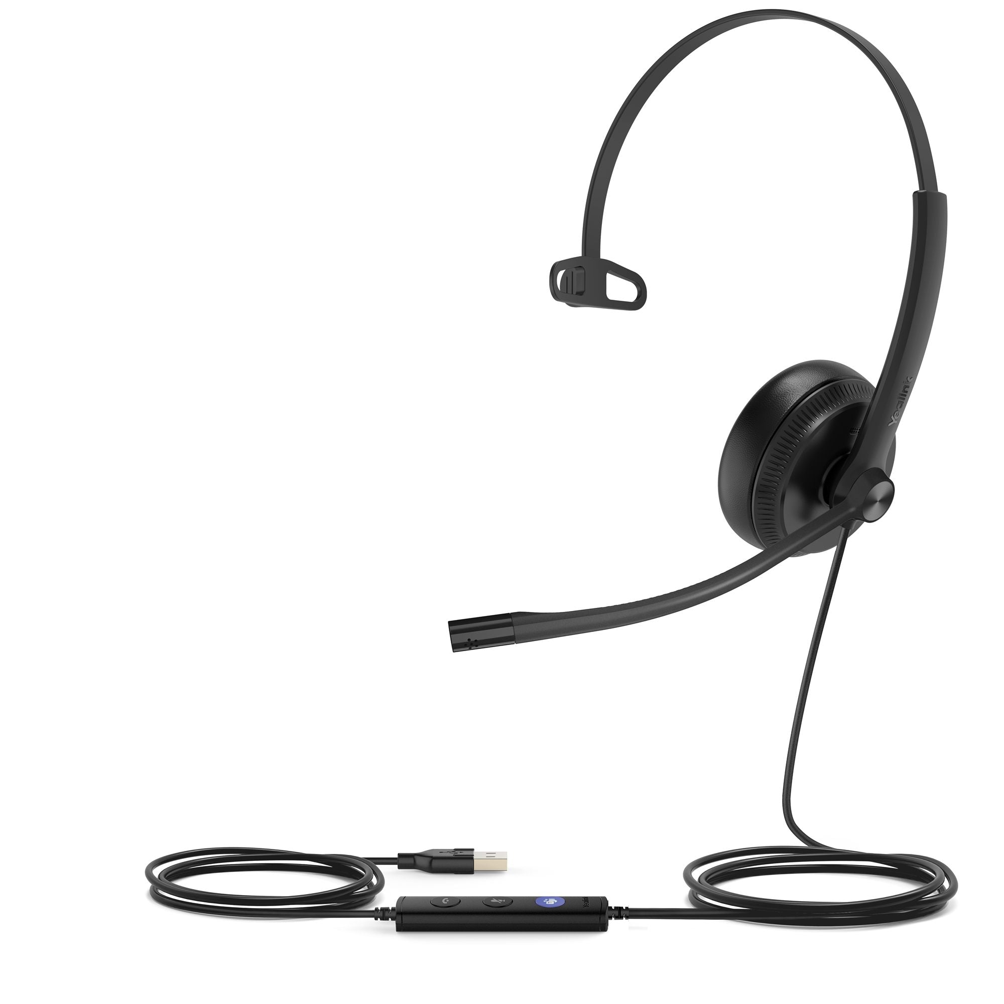 Yealink UH34 Mono Teams Avec fil Arceau Bureau/Centre d'appels USB Type-A Noir
