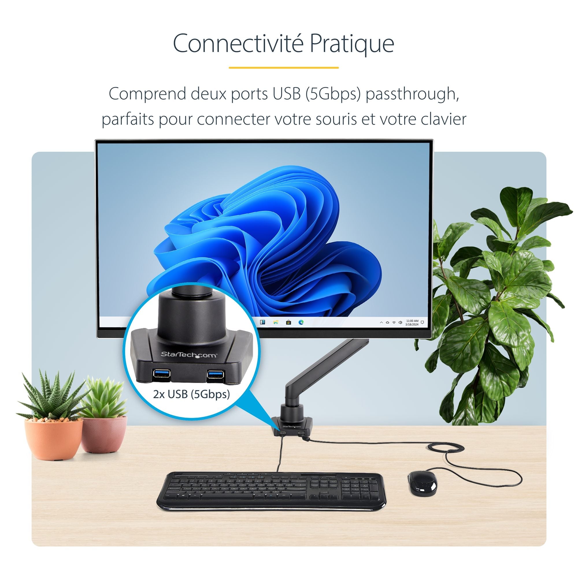 Desk Mount Monitor Arm w/USB - 34in LCD