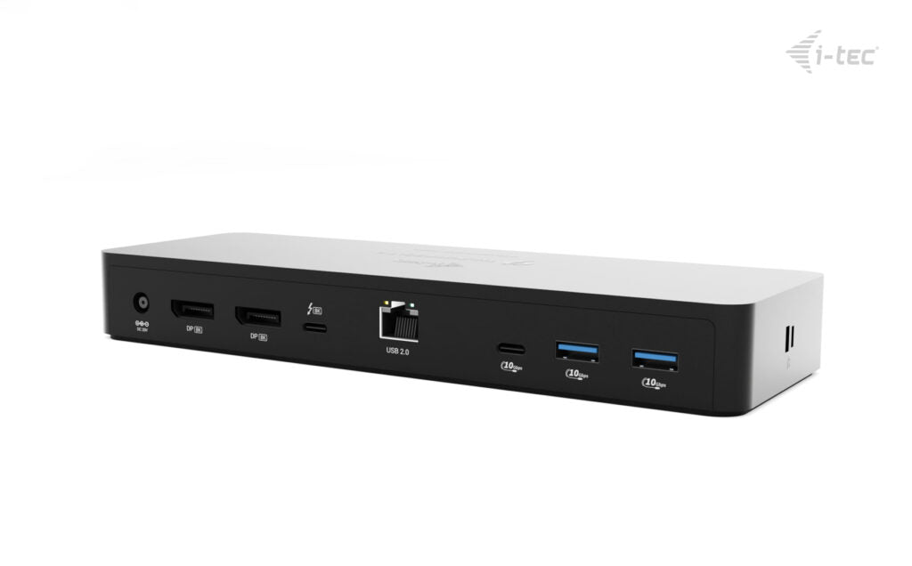 I-TEC Thunderbolt 4 Intelligent Dual Display DS 1x TB4 2x DP 1x GLAN 1x USB-C Gen2 3x USB-A Gen2 1x USB 2.0 1x Audio/Mic PD 90W KL