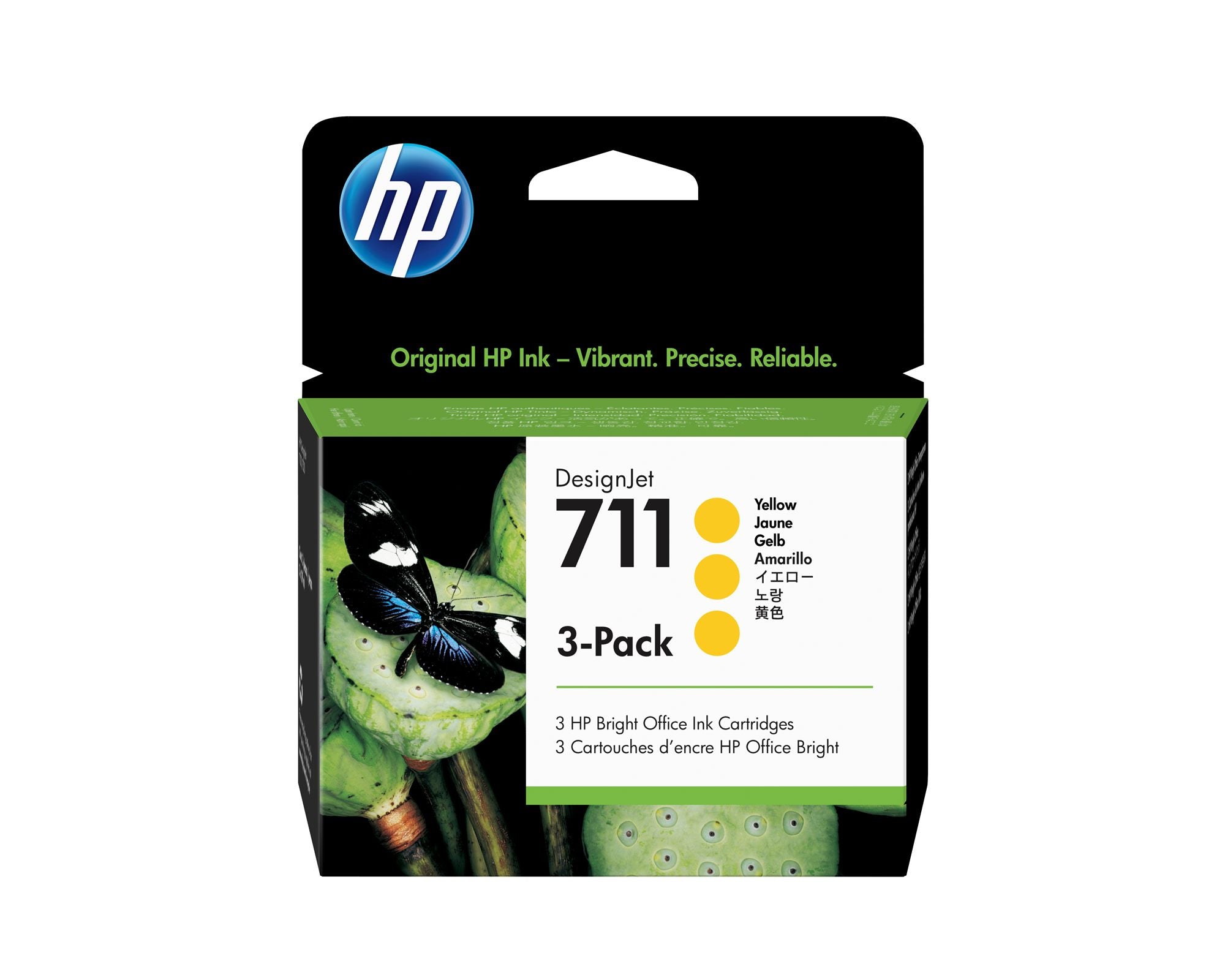 HP 711 original Ink cartridge CZ136A yellow standard capacity 3-pack