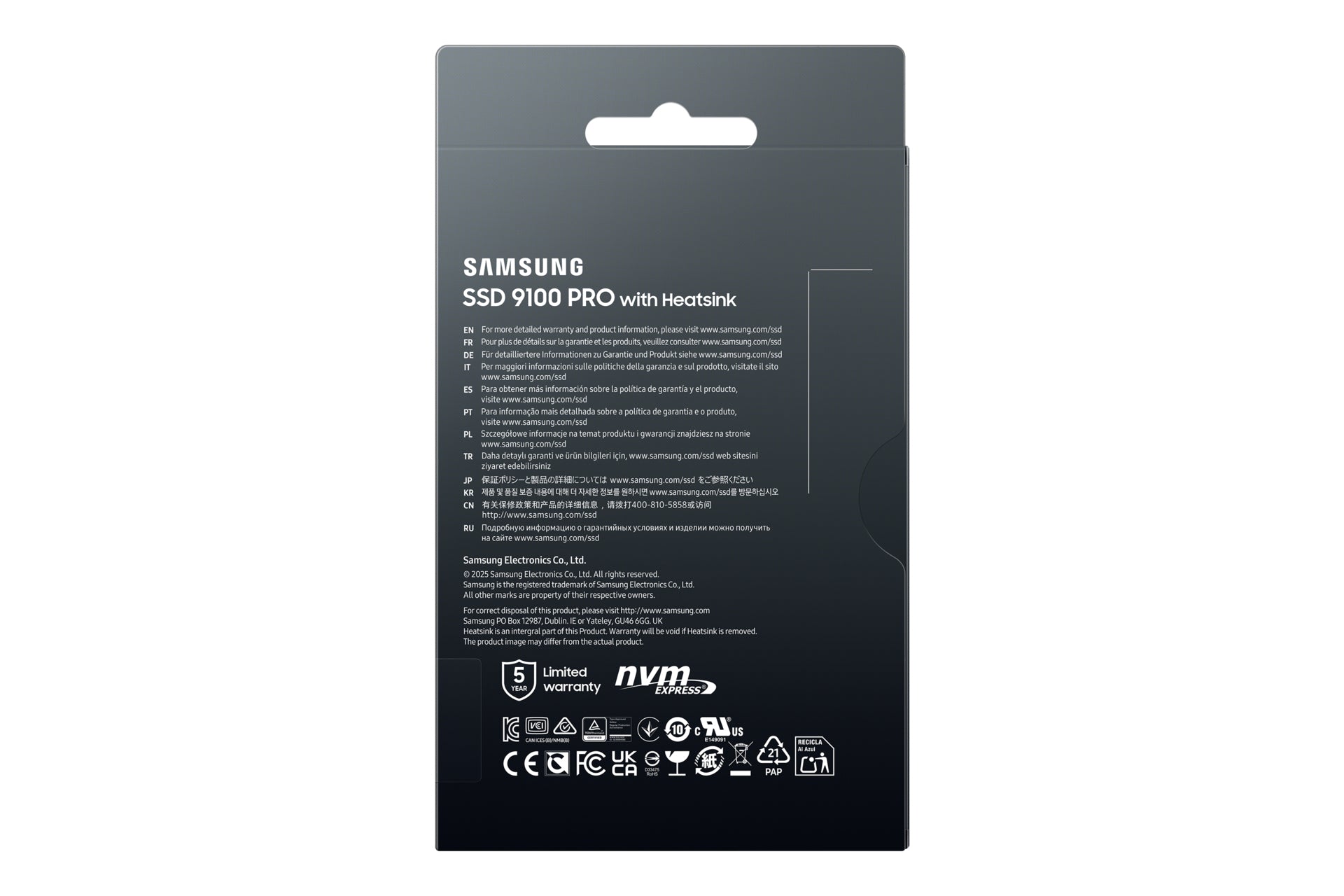 9100PRO 2TB SSD M.2 NVMe PCIe 5 Heatsink