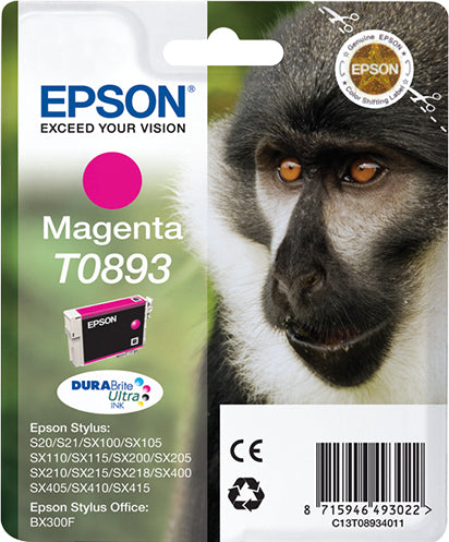 EPSON 1LB T0893 ink cartridge magenta low capacity 3.5ml 1-pack blister without alarm