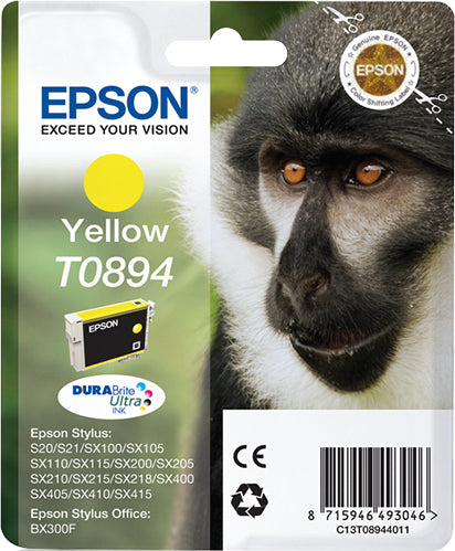 EPSON 1LB T0894 ink cartridge yellow low capacity 3.5ml 1-pack blister without alarm