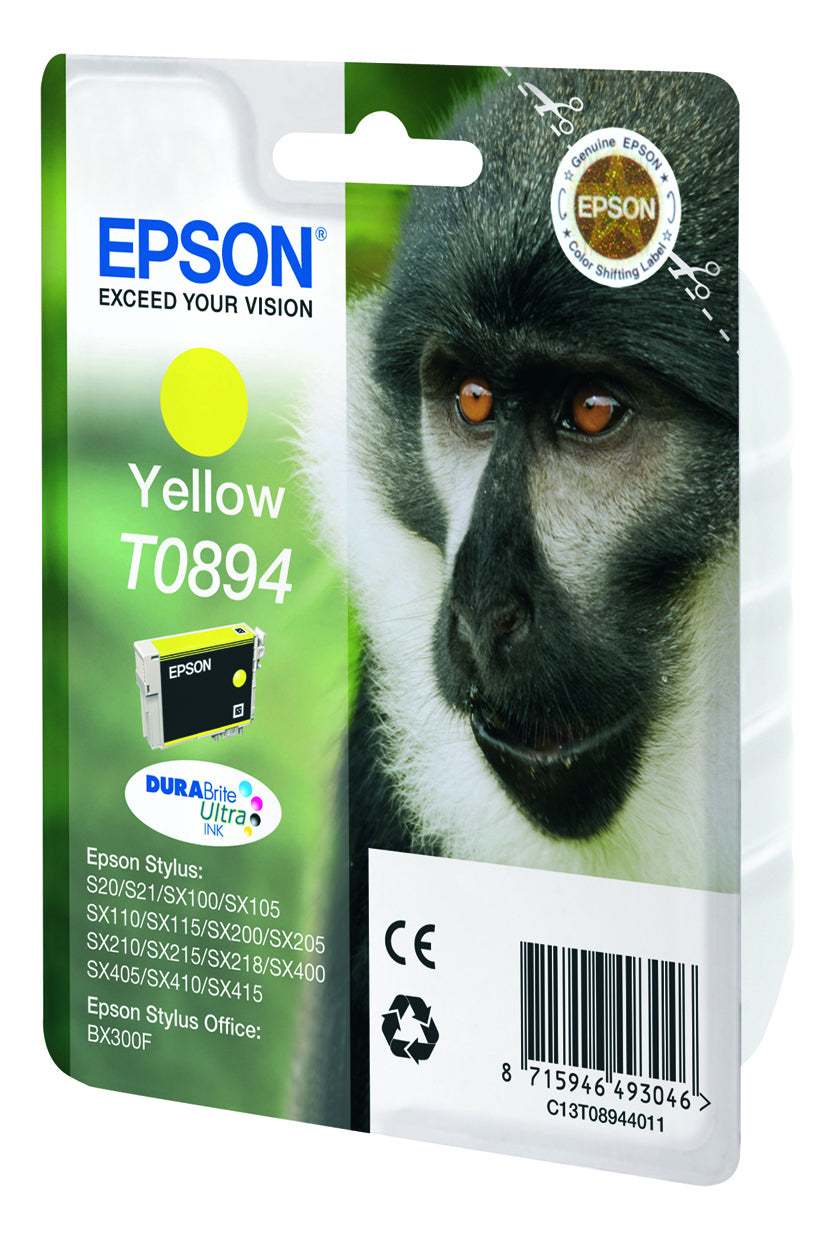 EPSON 1LB T0894 ink cartridge yellow low capacity 3.5ml 1-pack blister without alarm