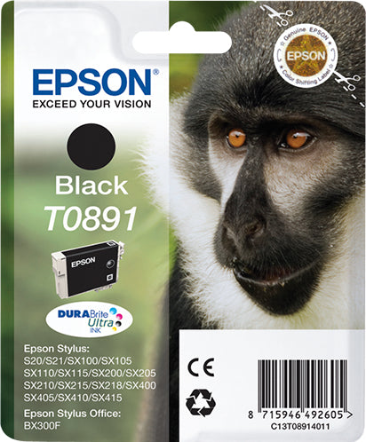 EPSON 6LB T0891 ink cartridge black standard capacity 5.8ml 1-pack blister without alarm