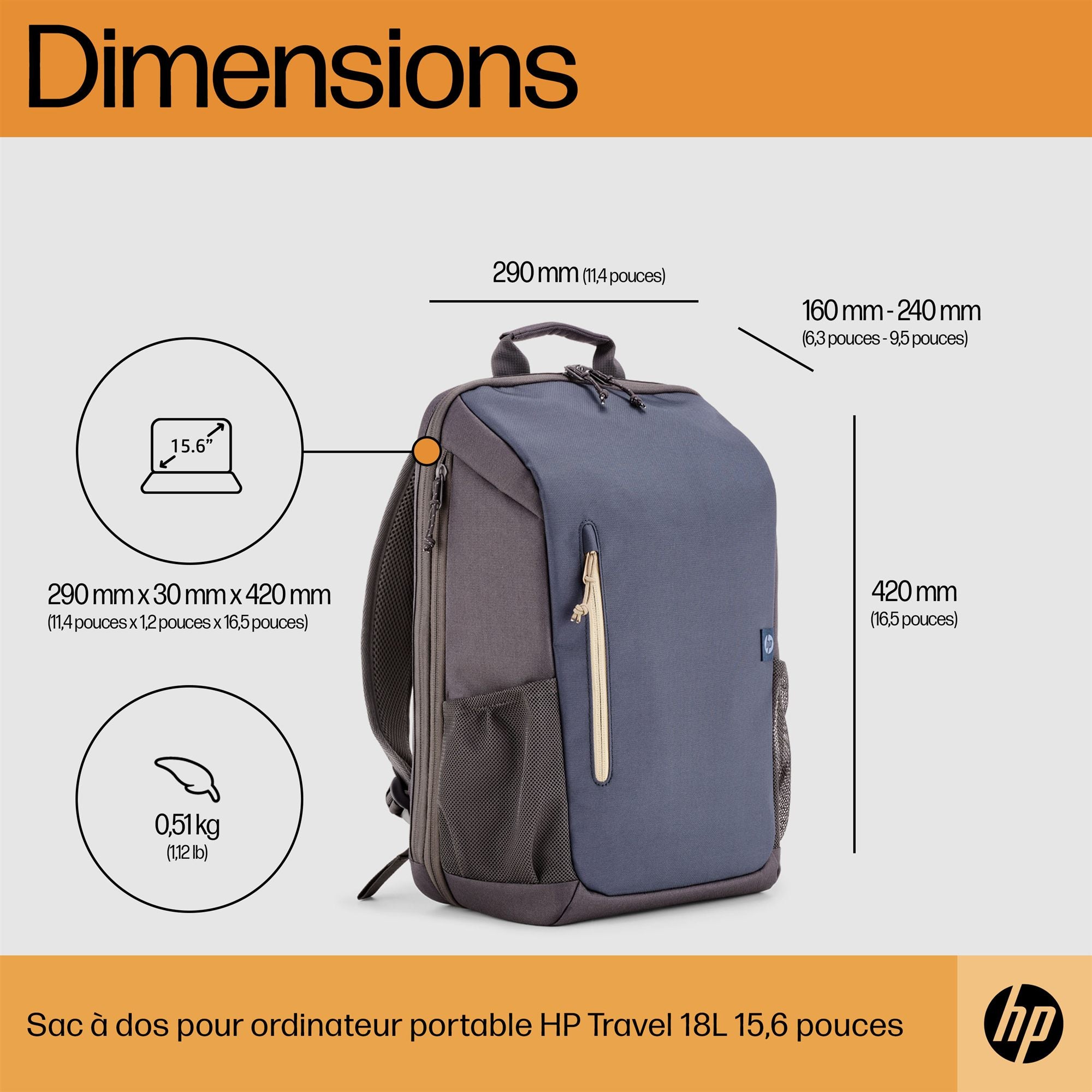 HP 18L Travel Bag - Forged Iron