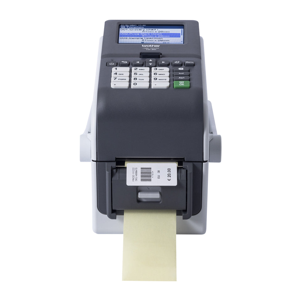 BROTHER 2p Label Printer USB Connection 300dpi Ethernet Battery Possible LCD Display Bluetooth Wi-Fi Touch Screen Handle