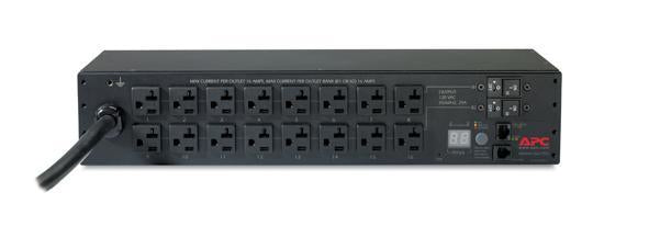 APC Metered Rack PDU AP7802B Rack AC 100/120V input NEMA L5-30 output connectors 16 NEMA 5-20 2U 3.65m cord