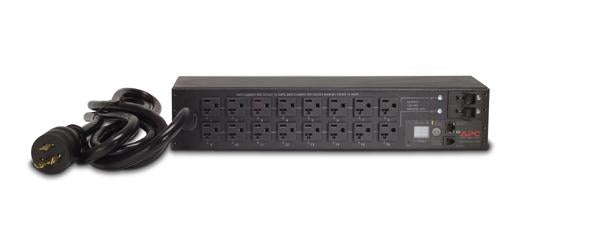 APC Switched Rack PDU AP7902B Rack AC 100/120V 2880VA input NEMA L5-30P output connectors 16 NEMA 5-20R 2U 3m cord Black