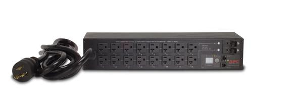 APC Switched Rack PDU AP7902B Rack AC 100/120V 2880VA input NEMA L5-30P output connectors 16 NEMA 5-20R 2U 3m cord Black