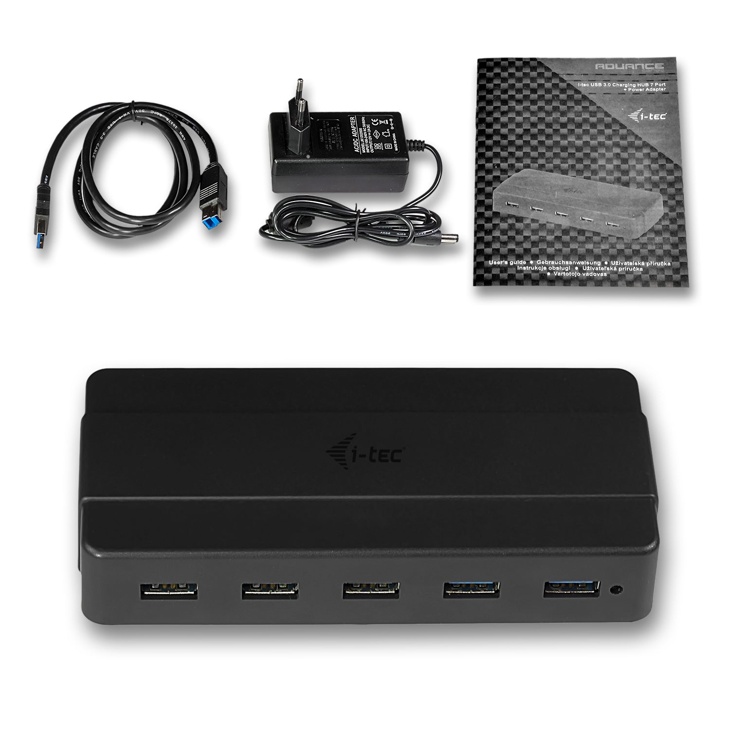 I-TEC USB 3.0 Advance Charging HUB 7 with power adapter 7xUSB Chargingport. For Tablets Notebooks Ultrabooks PC