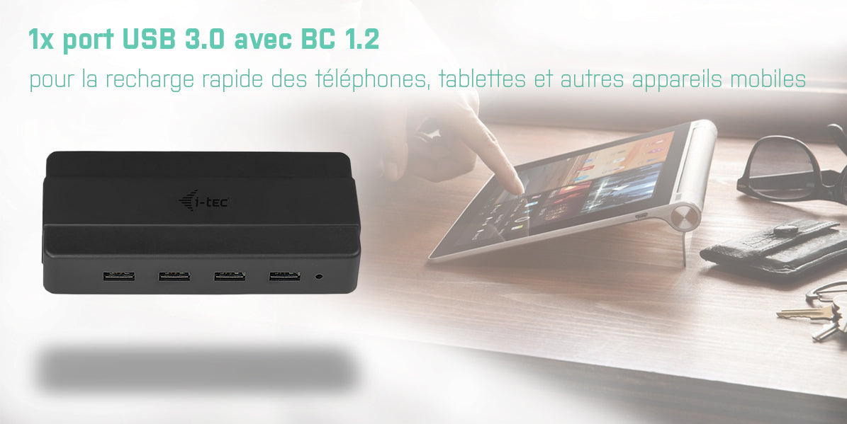 I-TEC USB 3.0 Advance Charging HUB 4 with power adapter 7xUSB Chargingport. For Tablets Notebooks Ultrabooks PC