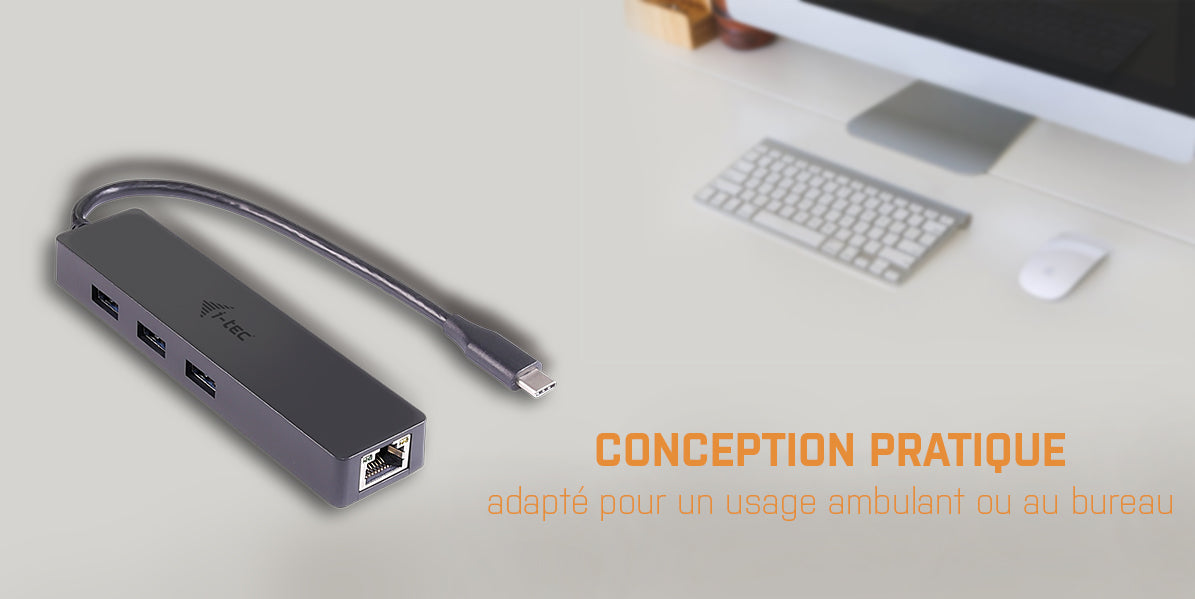 I-TEC USB C Slim HUB 3 Port with Gigabit Ethernet Adapter ideal for New Macbook Macbook Pro 2016 etc. compatible with Thunderbolt 3