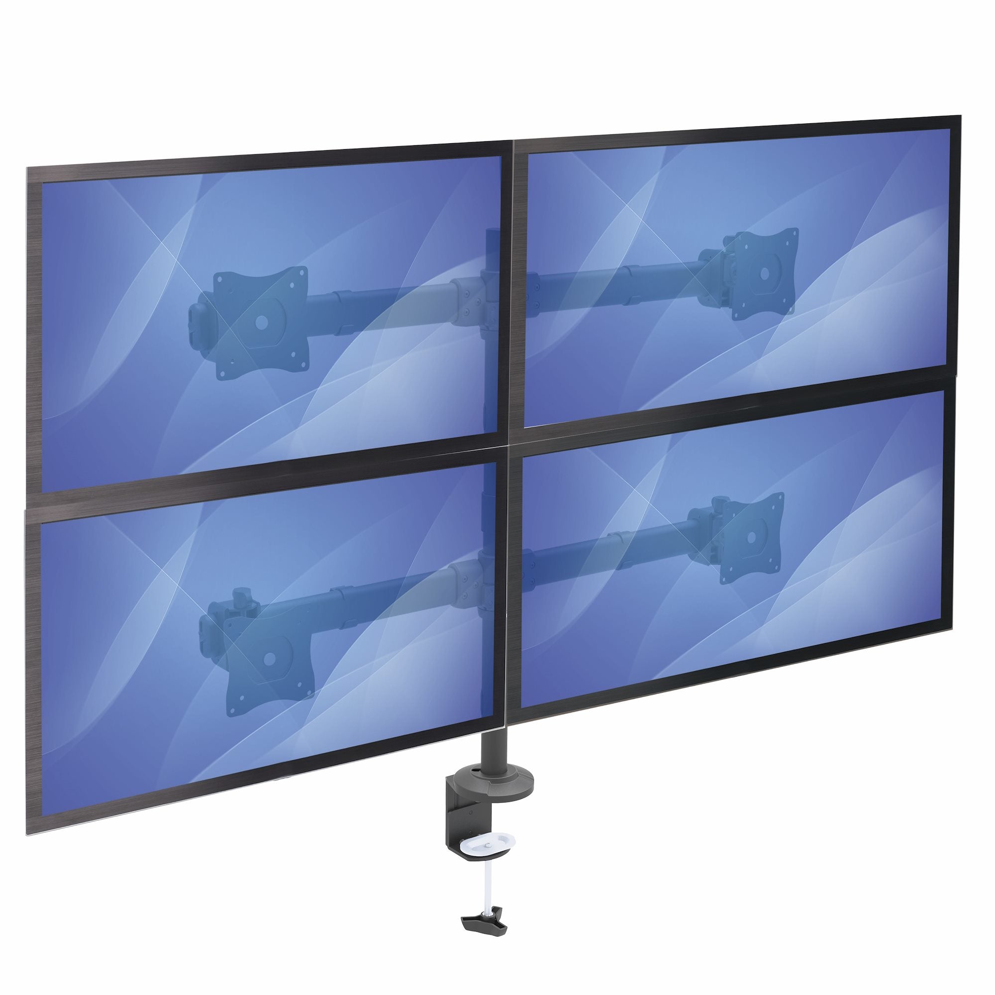 Desk Mount Quad Monitor Arm - Steel