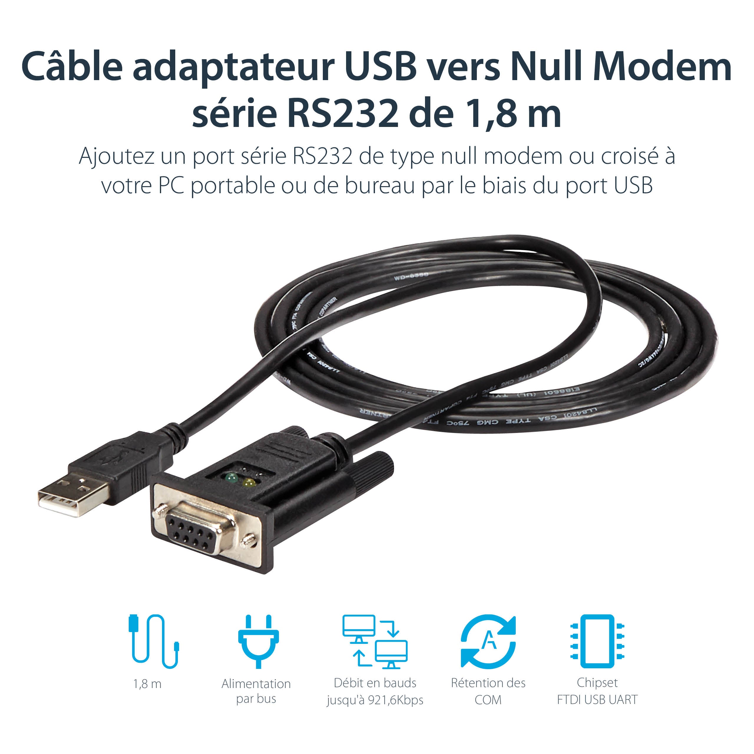 USB to Null Modem Serial DCE Adapter
