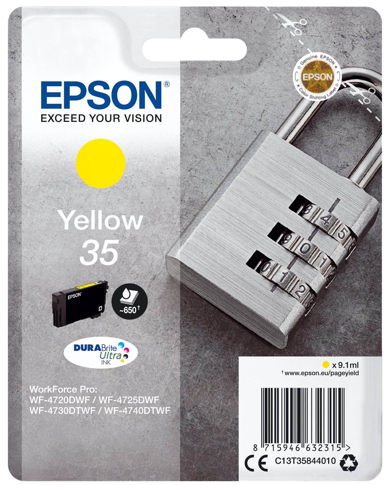 EPSON 2LB 35 Ink Yellow 9.1ml Blister w/s