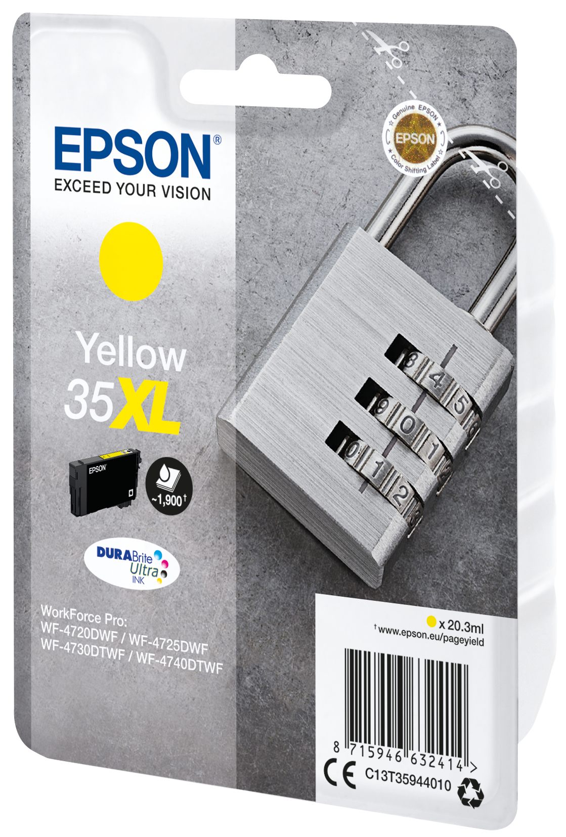 Ink/35XL Padlock 20.3ml YL SEC