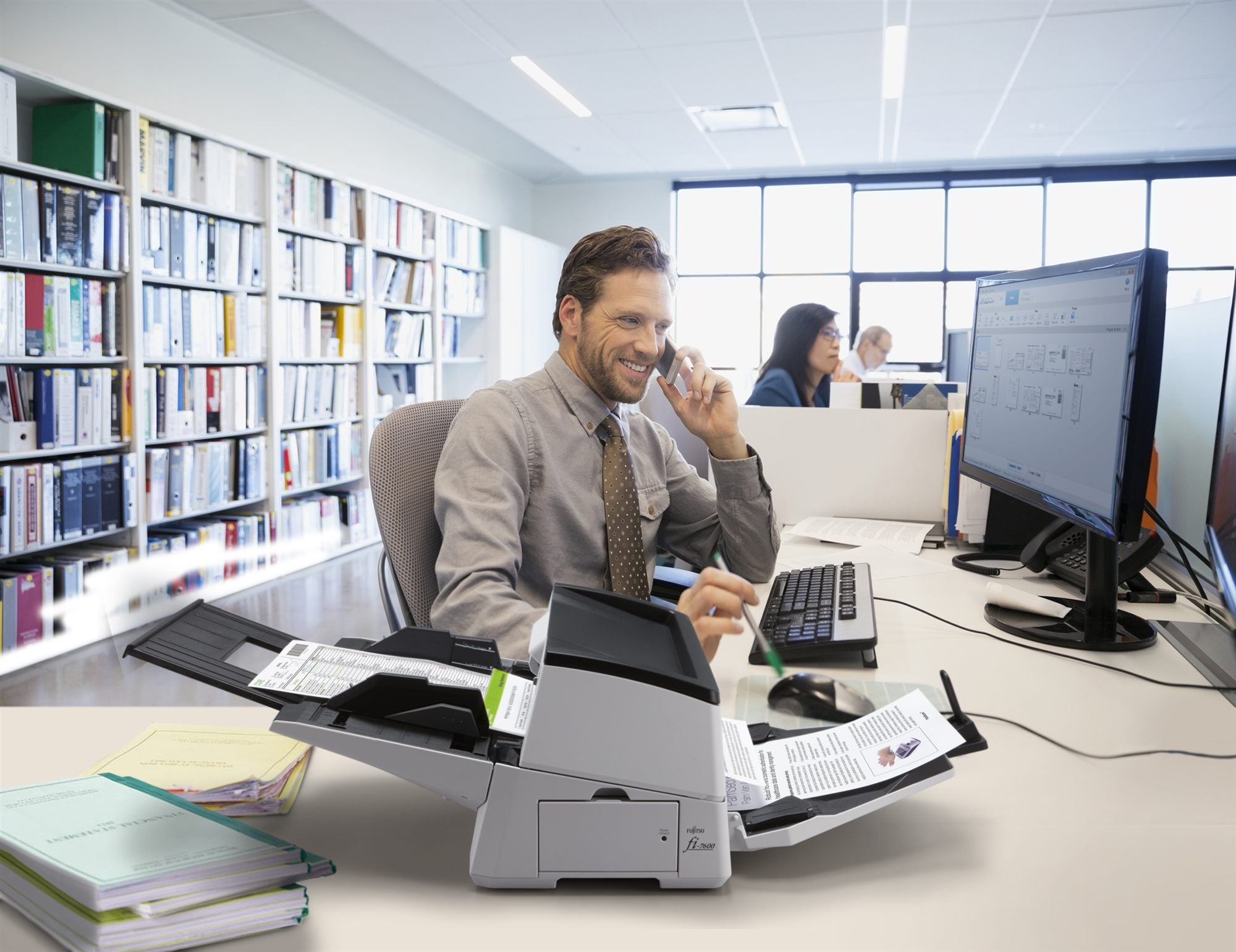 RICOH fi-7600 Scanner A3 100ppm 160ipm ADF duplex document. Incl PaperStream IP, PaperStream Capture, ScanSnap Manage