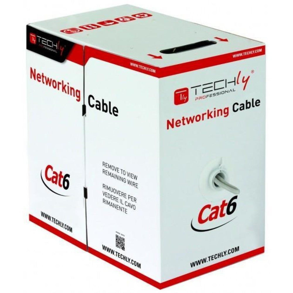 Câble a paires torsadées Techly ITP6-UTP-ICH Cat6 UTP LSZH 305m 100% CU Gris