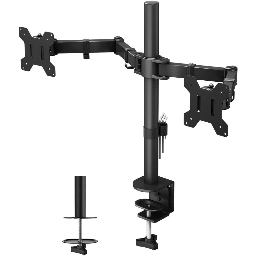 Techly ICA-LCD 382-D Support de double moniteur 13-27” LCD 10kg de bureau rotatif