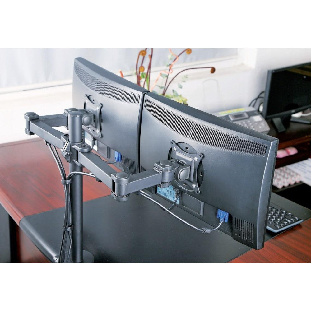 Techly ICA-LCD 382-D Support de double moniteur 13-27” LCD 10kg de bureau rotatif