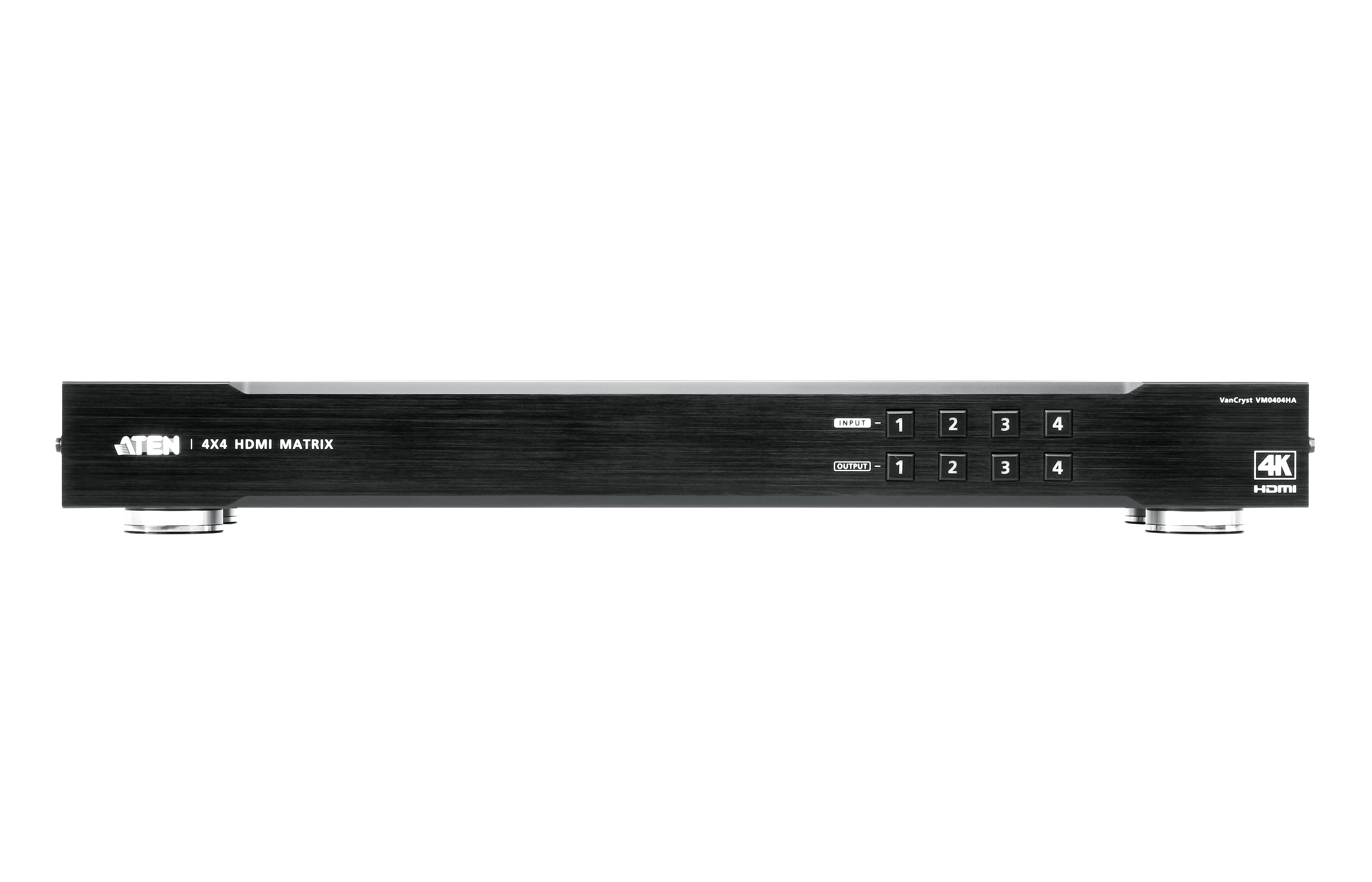 Commutateur matriciel HDMI 4K 4x4 - Commutateur de matrice AV - 10,2 Gbit/s - 340 MHz - 4096 x 2160 pixels - Noir - Métal