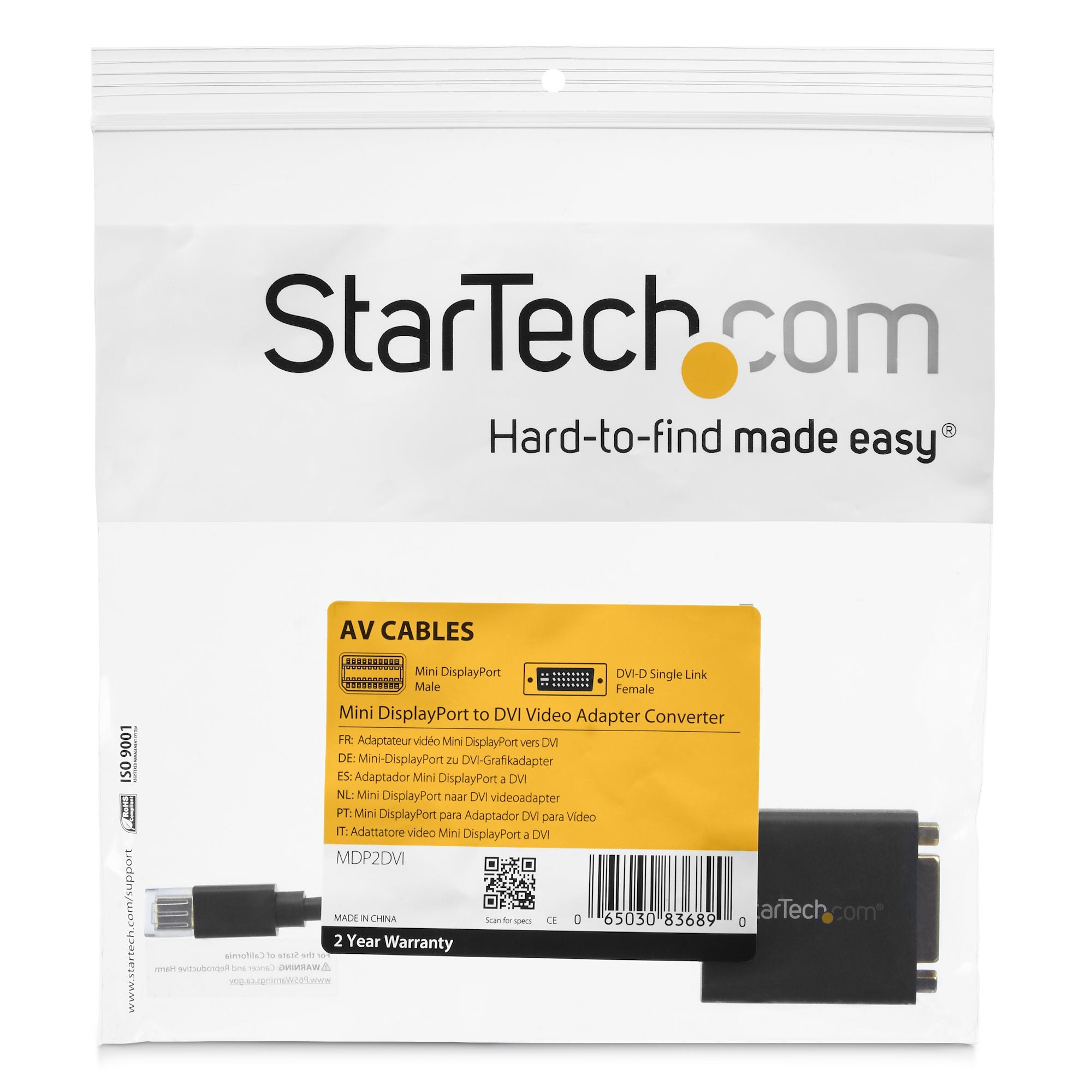 Mini DisplayPort to DVI Video Adapter