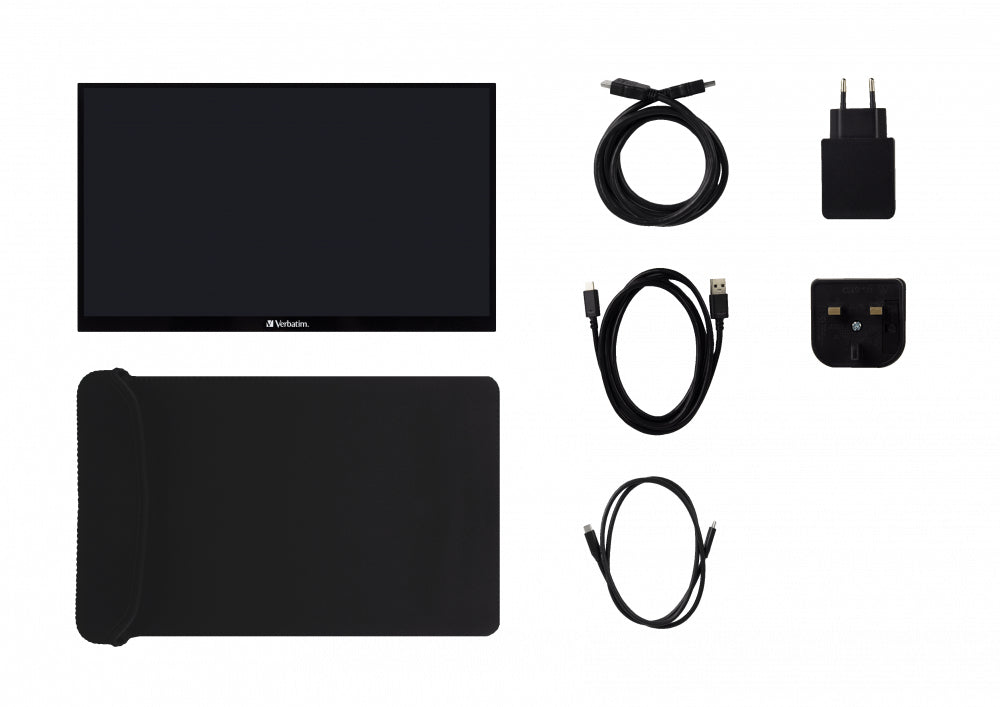 VERBATIM PMT-15 PORTABLE TOUCHSCREEN MONITOR 15.6p FULL HD 1080P METAL HOUSING WCF (P)