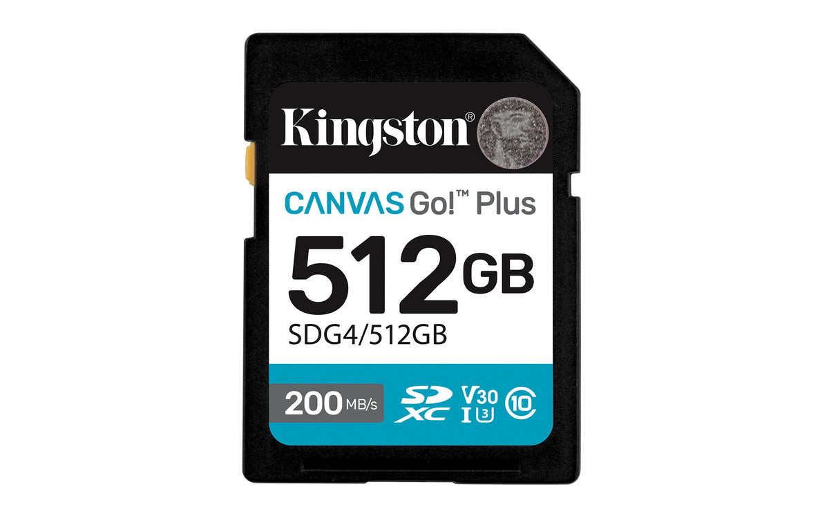 KINGSTON 512Go SDXC Canvas Go Plus Gen4 200Mo/s C10 UHS-I U3 V30