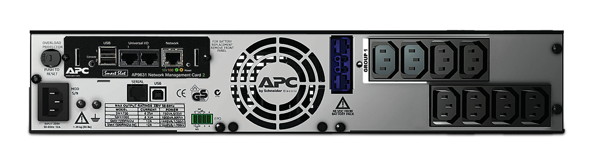 APC Smart-UPS X 750VA Tower/Rack UPS rack-mountable / external AC 230V 600Watt 750VA RS-232 USB output connectors 8 2U Black