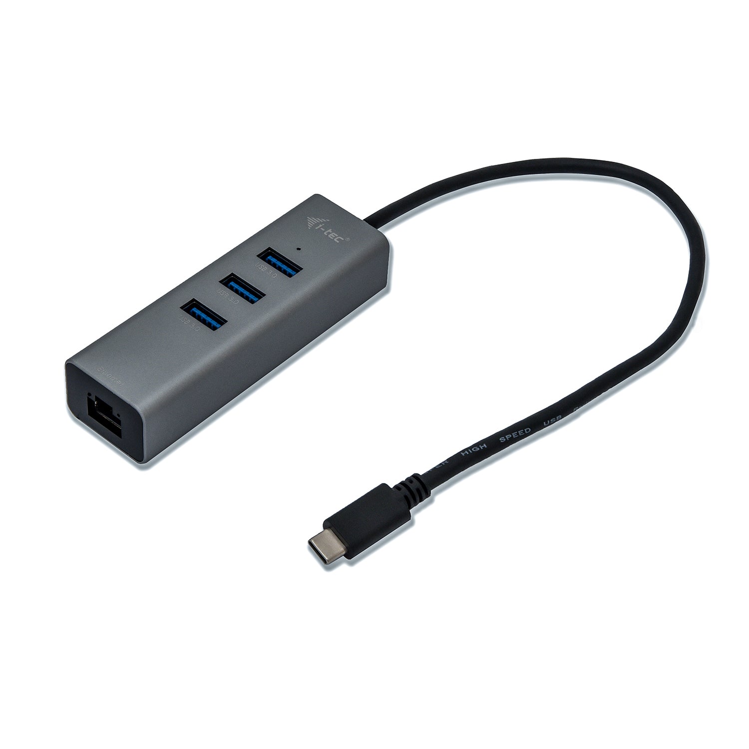 I-TEC USB-C Metal 3-Port HUB with Gigabit Ethernet Adapter 1xUSB-C to RJ-45 3xUSB 3.0 Port LED-Anzeige compatible with TB 3