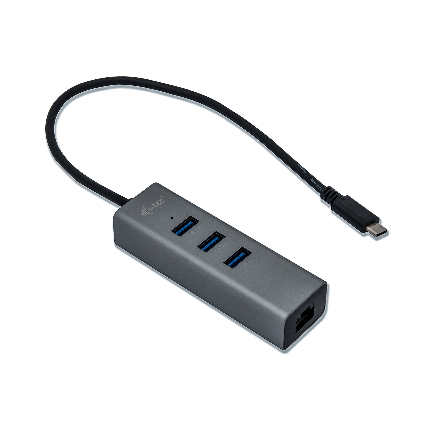 I-TEC USB-C Metal 3-Port HUB with Gigabit Ethernet Adapter 1xUSB-C to RJ-45 3xUSB 3.0 Port LED-Anzeige compatible with TB 3
