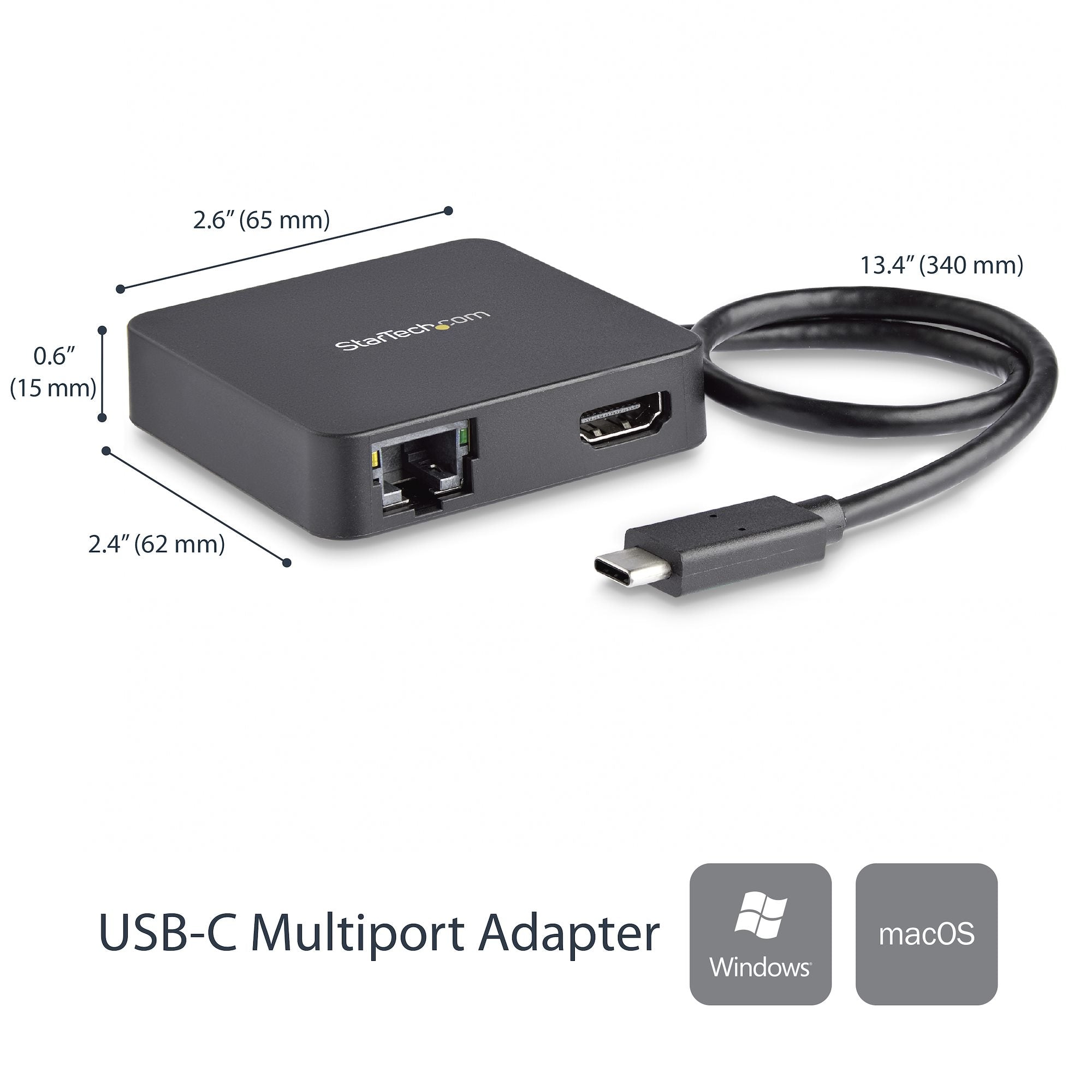 Multiport Adapter USB C HDMI PD 1x USBA
