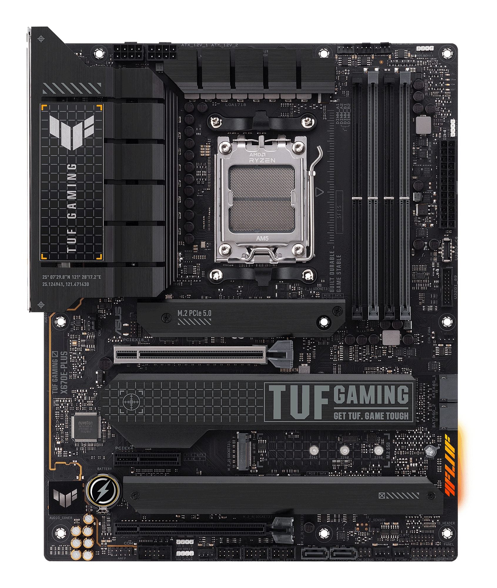ASUS TUF GAMING X670E-PLUS AM5 Socket 4DDR5 PCIe 5.0 x16 HDMI 2.1 DP 1.4 4xSATA 6Gb/s ATX