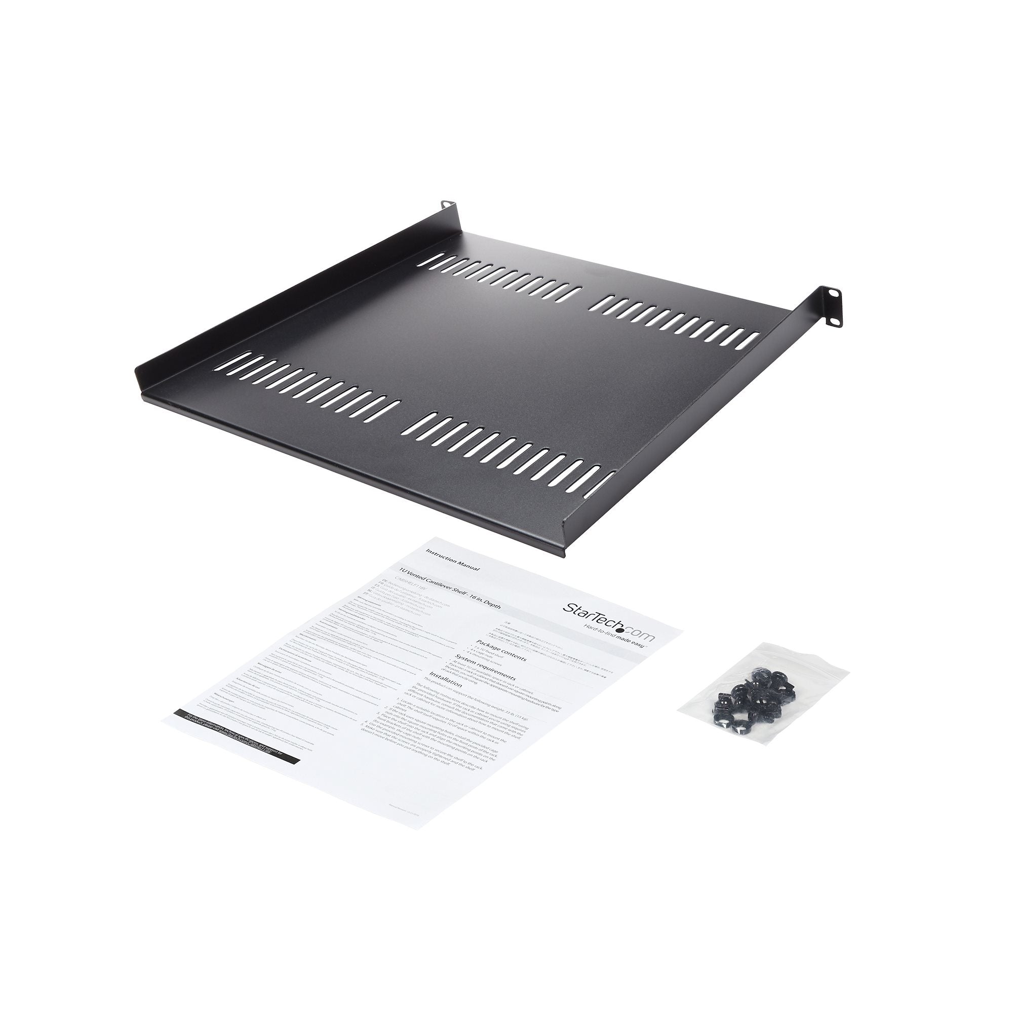 Rack Shelf 1U Vented 16in Deep