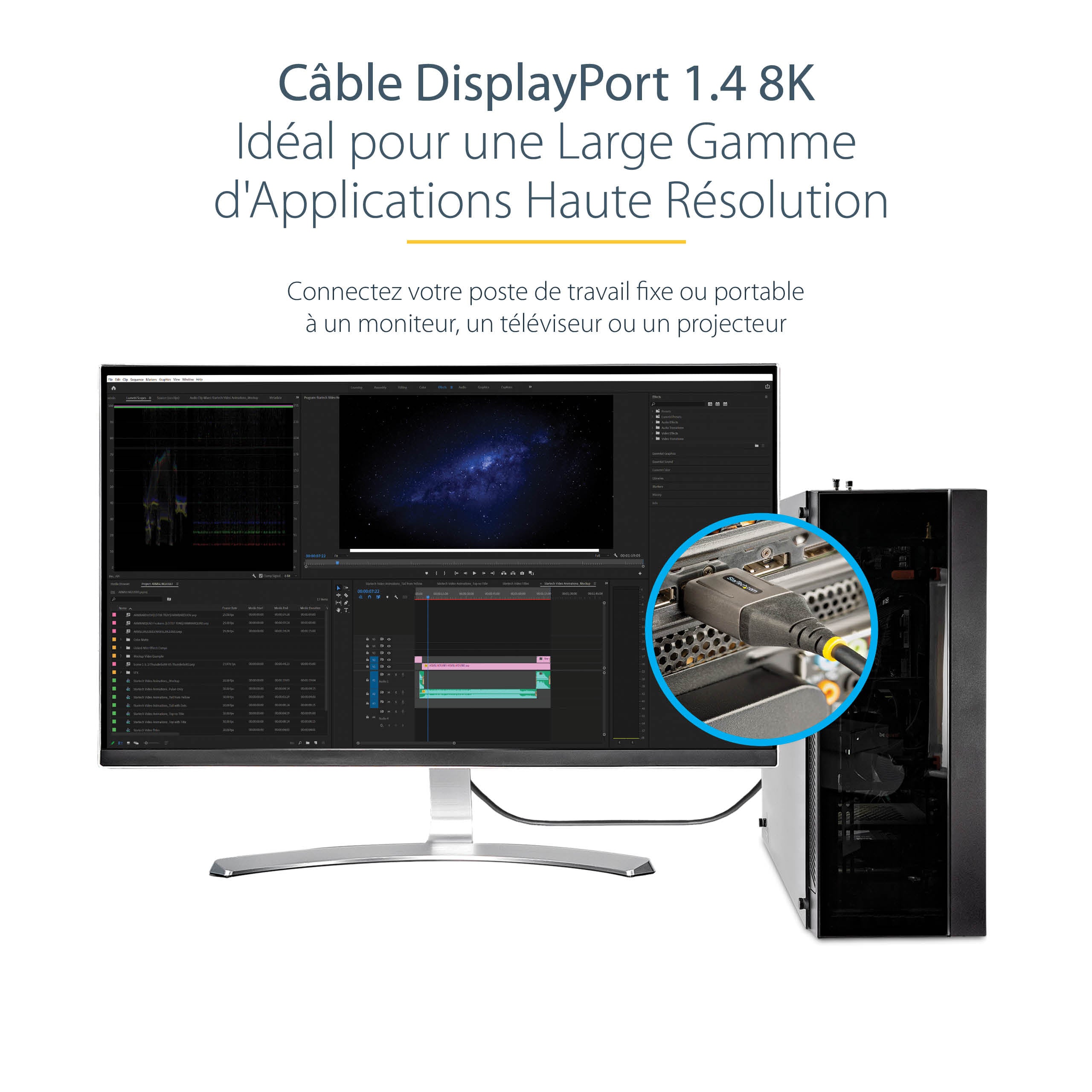 10ft Certified DisplayPort 1.4 Cable 8K