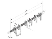 Fixation push in pop out MBW3U MULTIBRACKETS Noir pour moniteur 101,6cm 40 165,